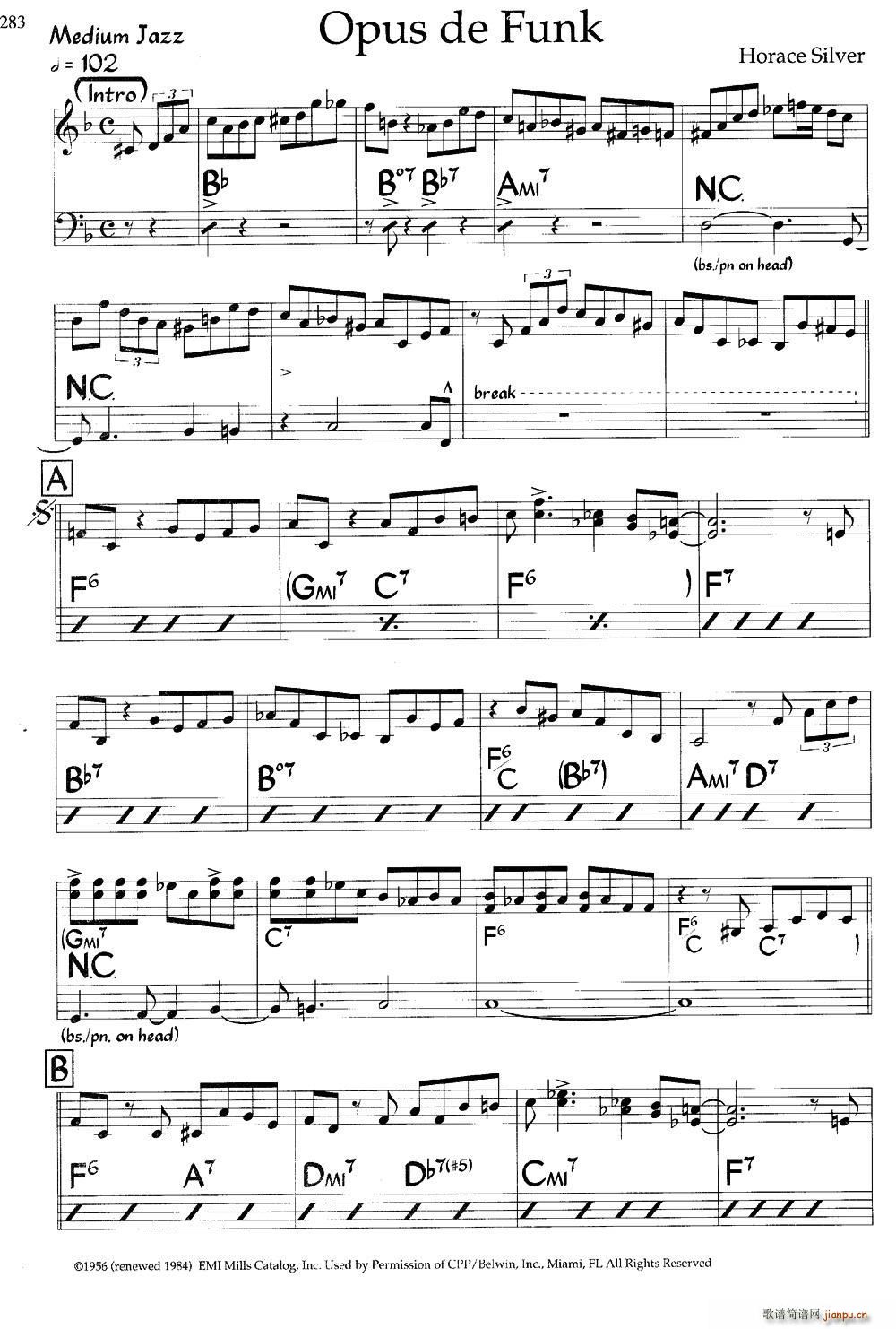 Opus de Funk(爵士钢琴曲)1