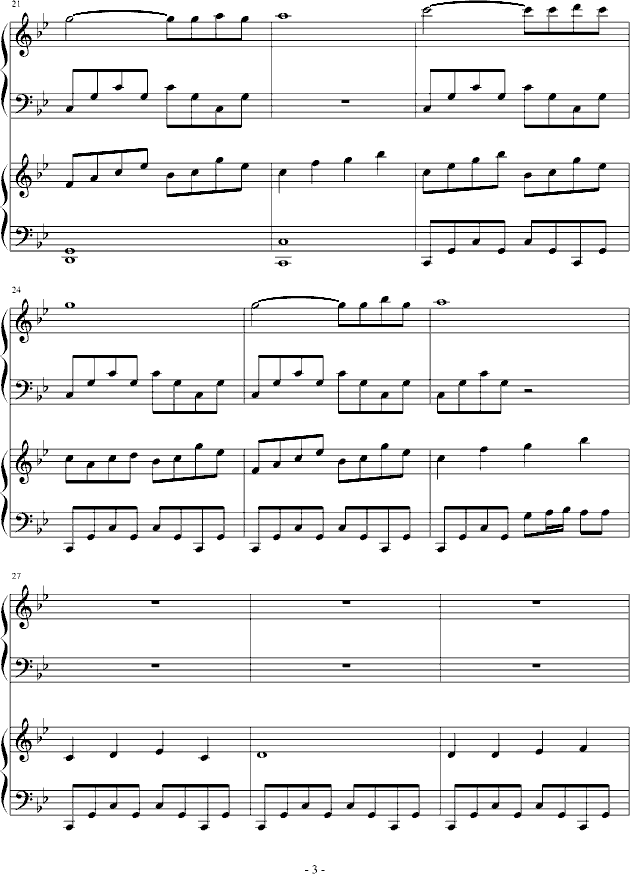 Gone with Wind(飘)-钢琴谱(钢琴曲)-竹昔3