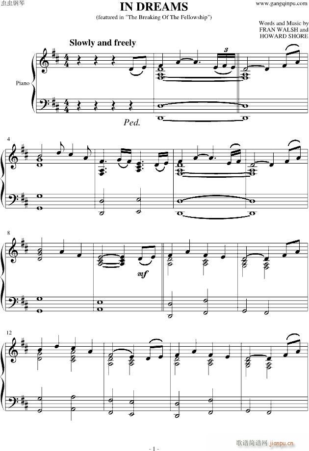 《 》主题曲《In Dreams》_魔戒1