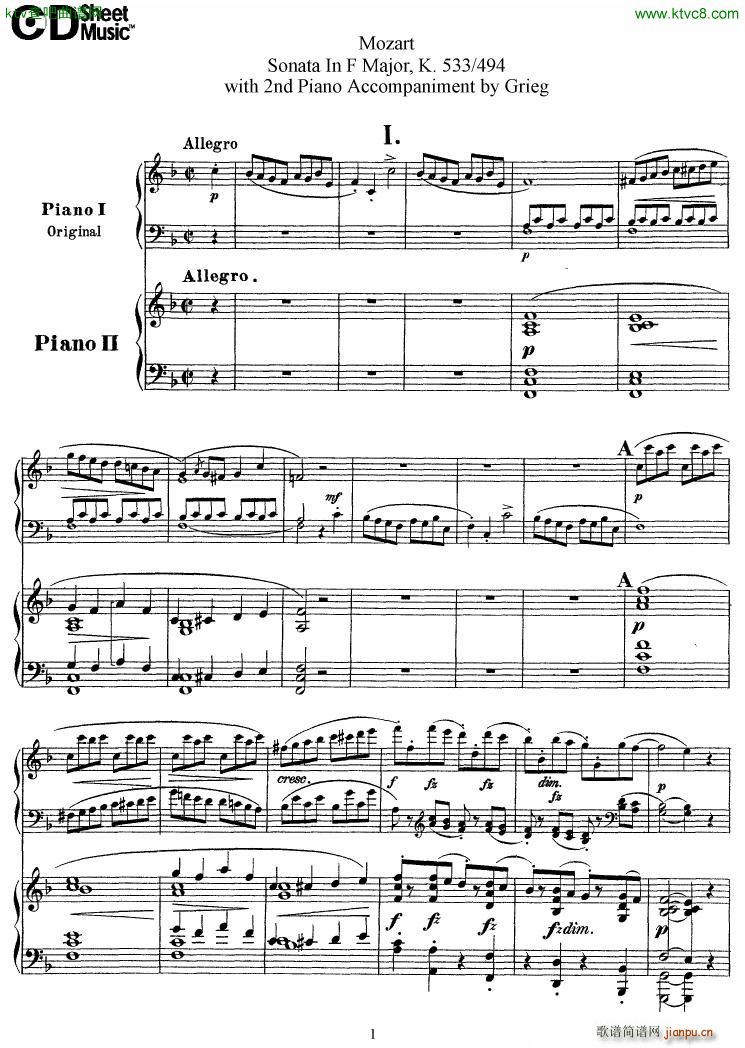 Grieg Sonata K 533 Mozart 2nd Piano Grieg1