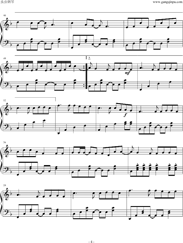 有何不可-钢琴谱(钢琴曲)-许嵩4