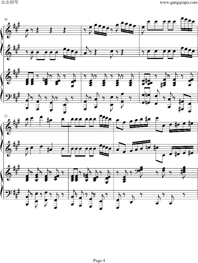 四小天鹅舞曲四手联弹版-钢琴谱(钢琴曲)-柴科夫斯基4