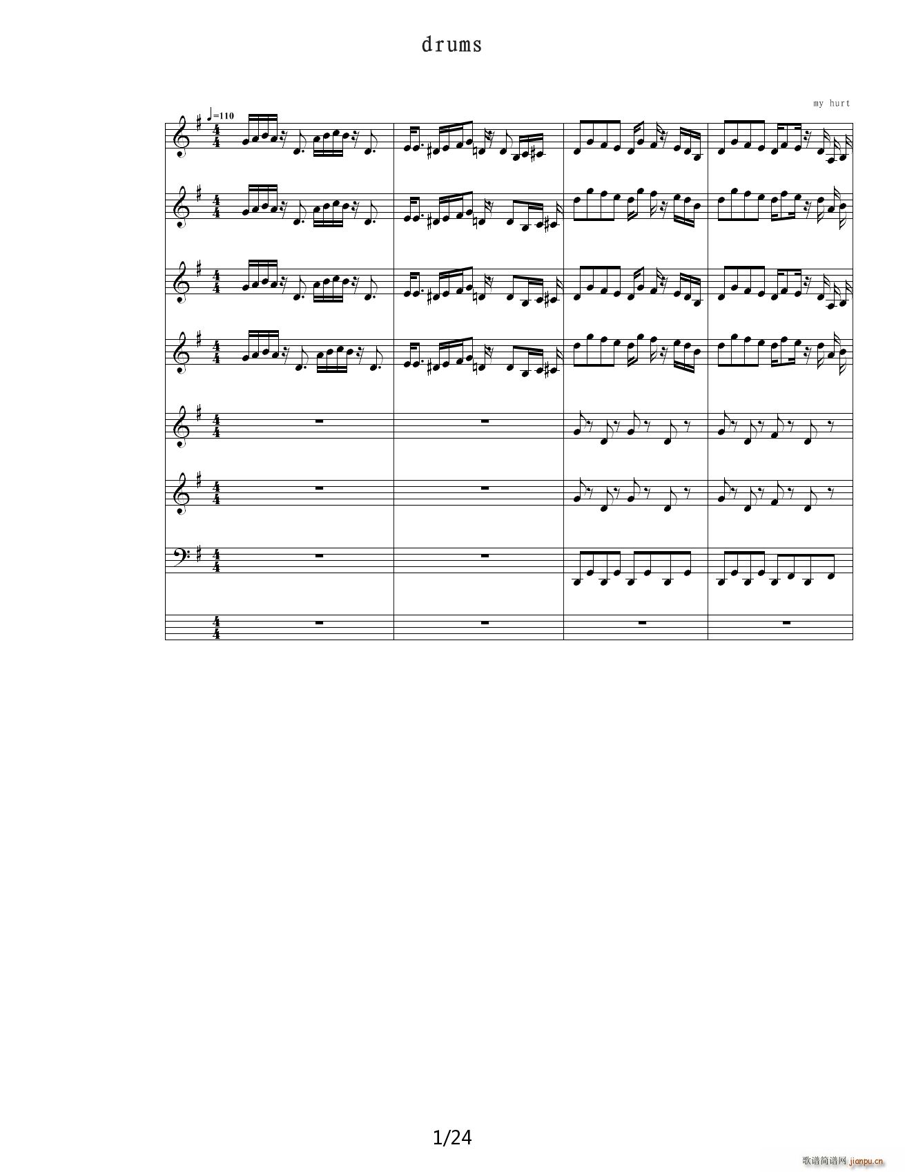海上钢琴师的一首舞曲 用的是Jass谱表1