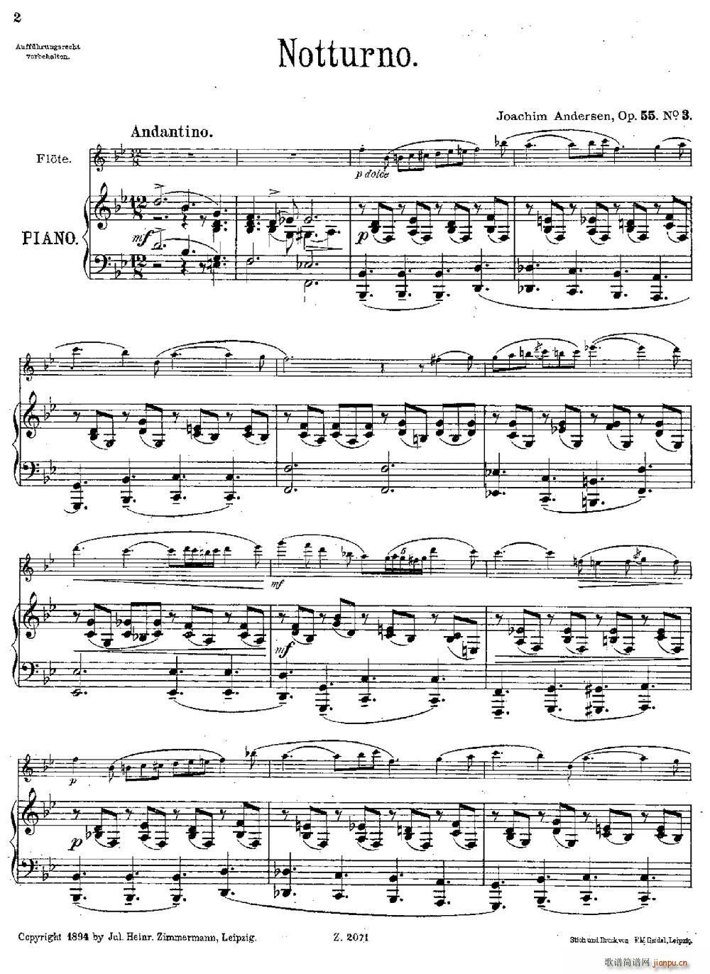 Notturno(Op 55 No 3)(长笛 钢琴伴奏)1