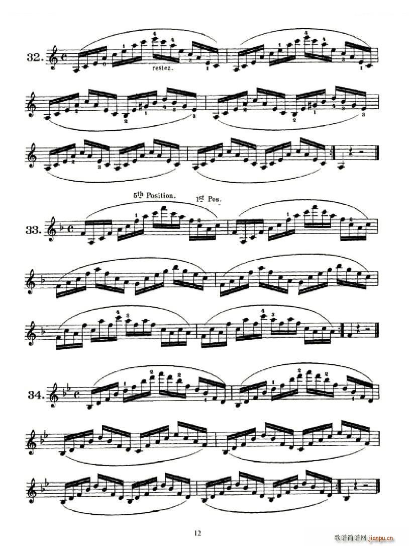 School of Mechanism Op 74（小提琴技巧 作品 74）12