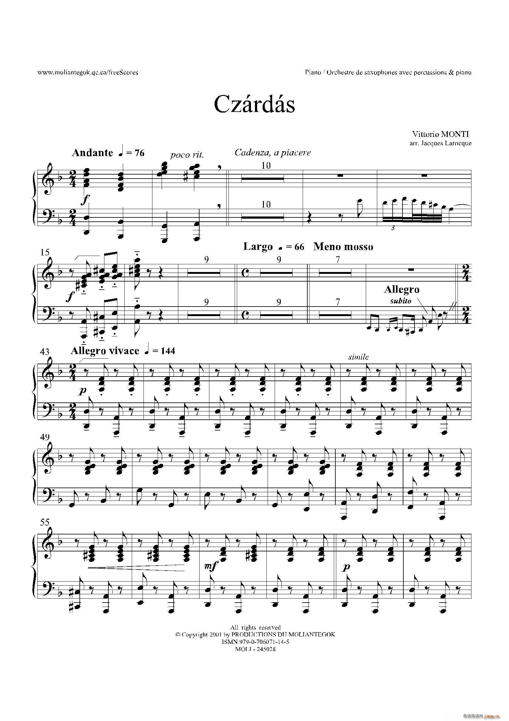 Czardas 查尔达斯(15重奏)(钢琴)1