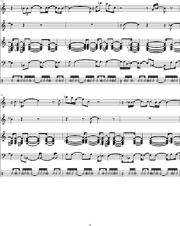 圣斗士冥王篇地球仪-钢琴谱(钢琴曲)-圣斗士4