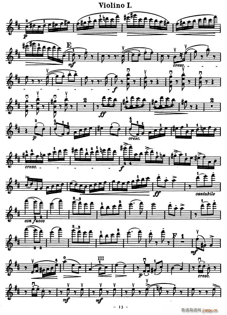 QUARTET No.1 IN D MAJOR Op.11（四重奏 [小提琴谱]）14