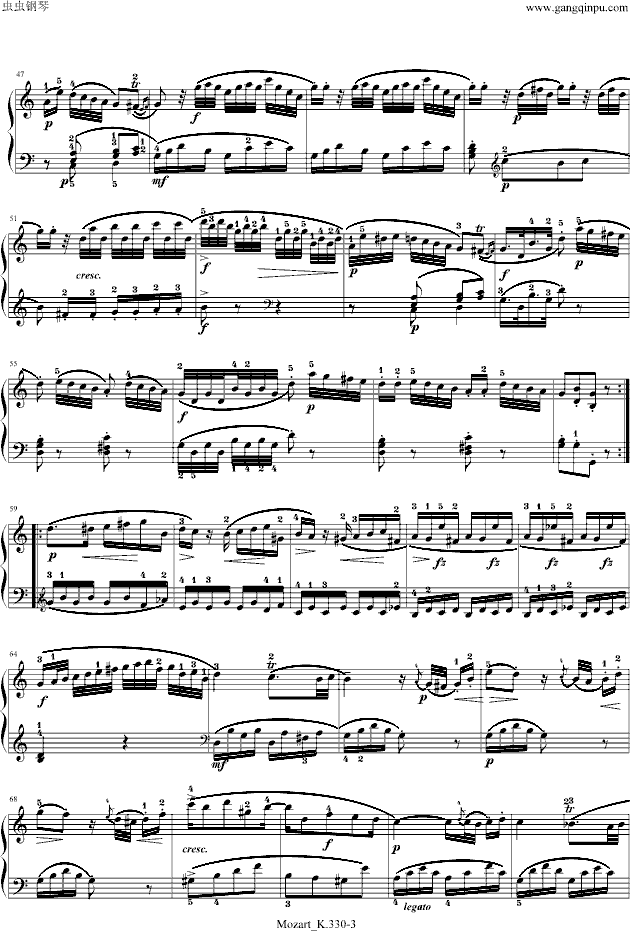 莫扎特-C大调第十钢琴奏鸣曲-钢琴谱(钢琴曲)-莫扎特3