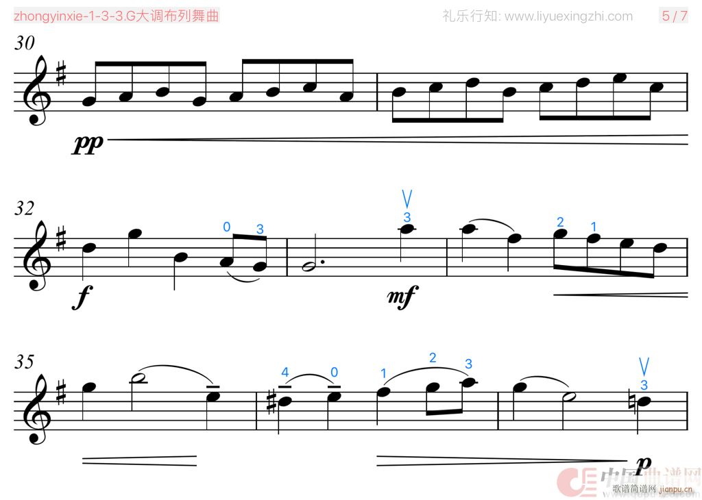 G大调布列舞曲 [大字排版]（小提琴）3