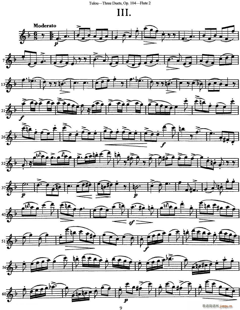 图露三首长笛简易重奏曲Op 104(Flute 2)(NO 3)1