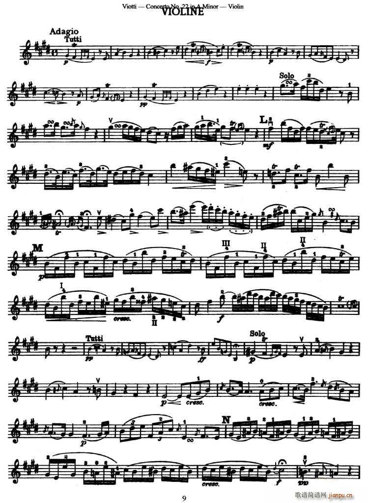 维奥蒂VIOTTI《Concerto No.22 in A Minor》（II.)小提琴）1