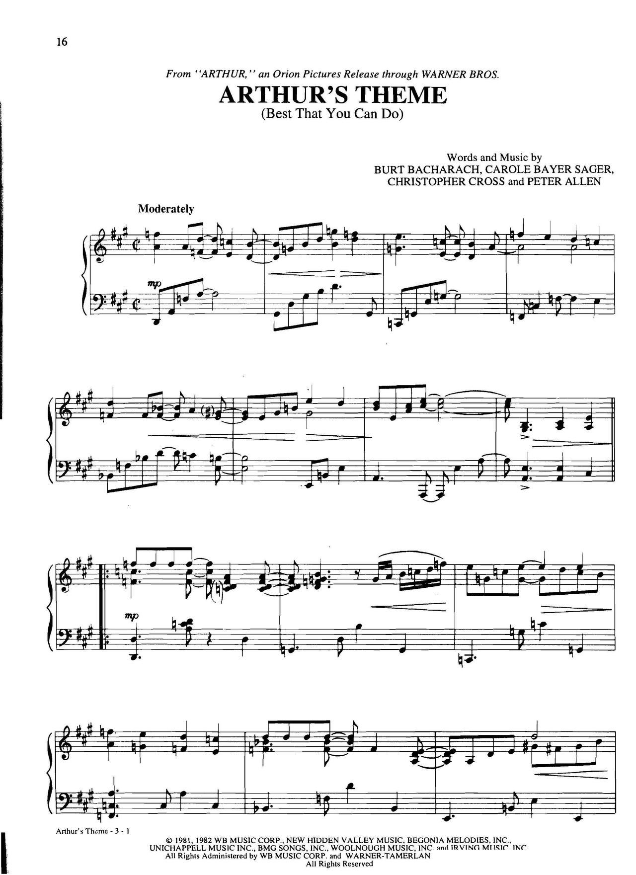 arthur s theme(Dan Coates 流行情调 集)1