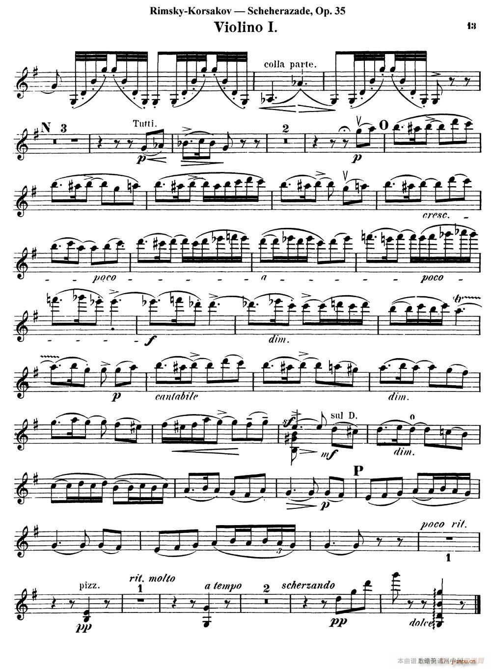 Scheherazade（Ⅲ）Op 35（第一小提琴）4