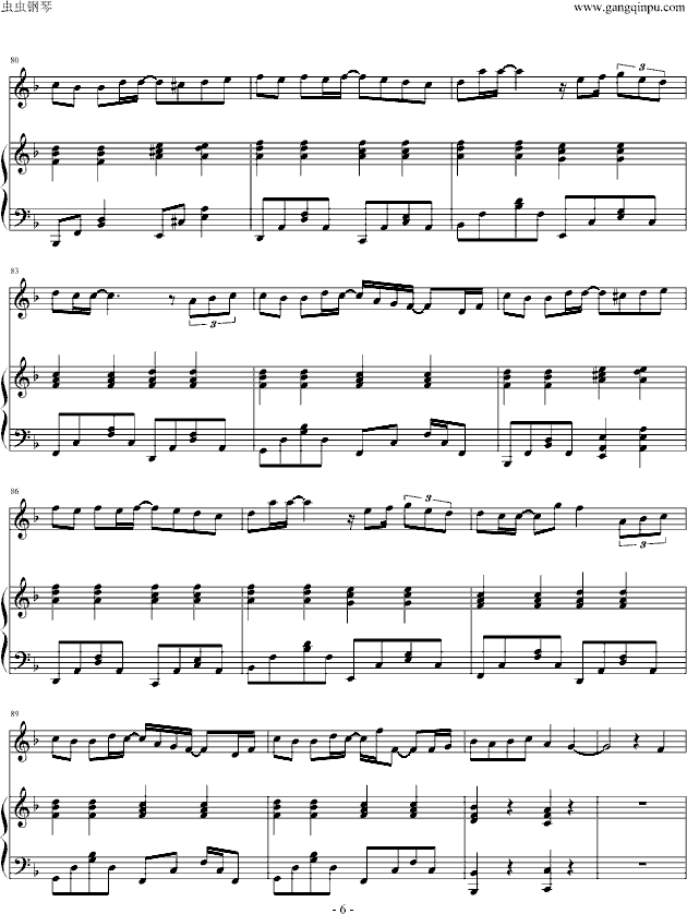 对不起我爱你（降调男版）-钢琴谱(钢琴曲)-中岛美雪6