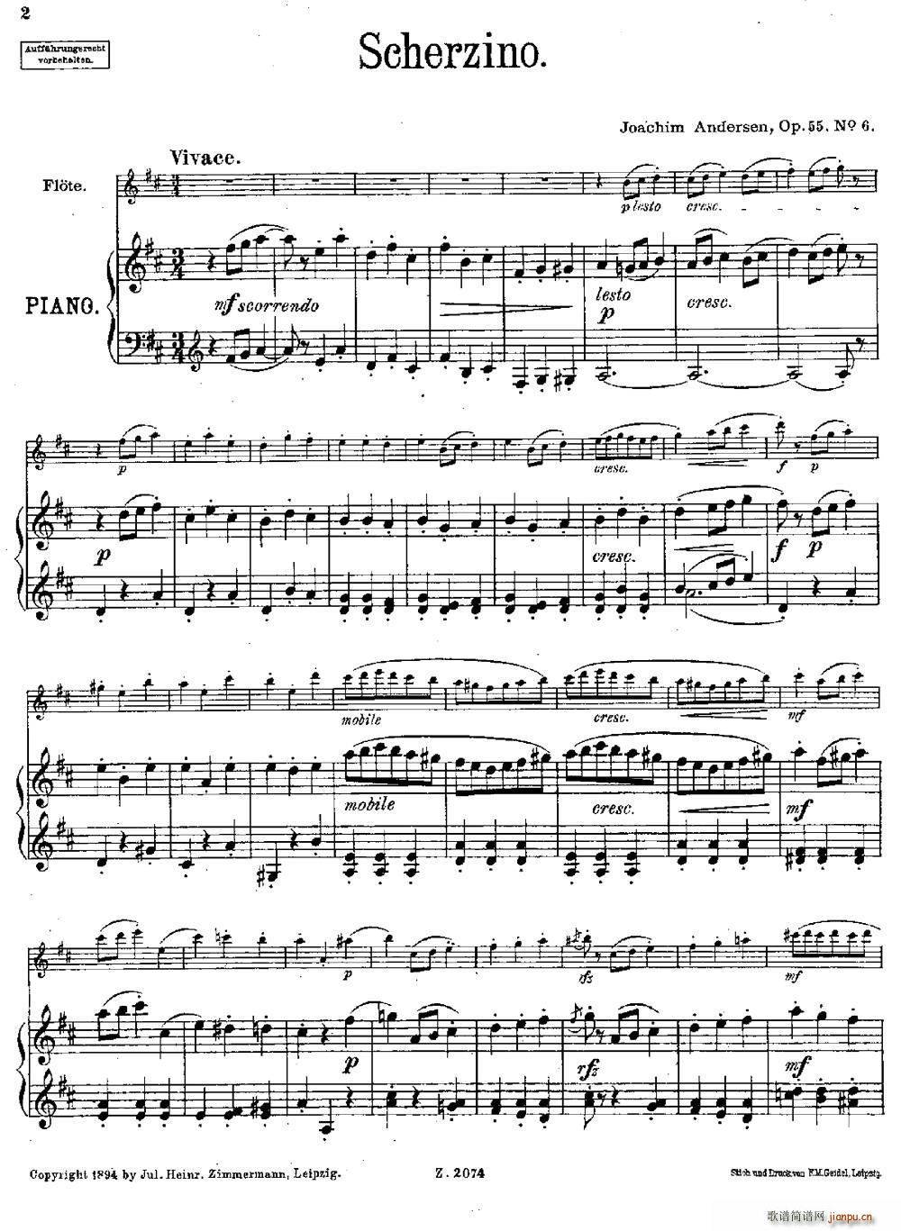 Scherzino(Op 55 No 6)(长笛 钢琴伴奏)1
