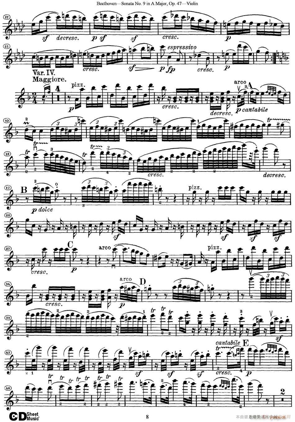 Violin Sonata No 9 in A Major Op 478