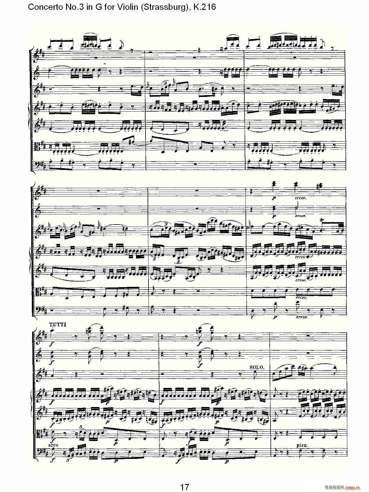 Concerto No.3 in G for Violin K.216（G调小提琴第三协奏曲, K）17