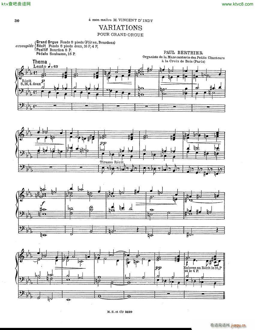 Berthier Paul Variations pour Grand orgue1