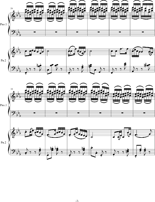 四季歌（双钢琴）-钢琴谱(钢琴曲)-苏婷3