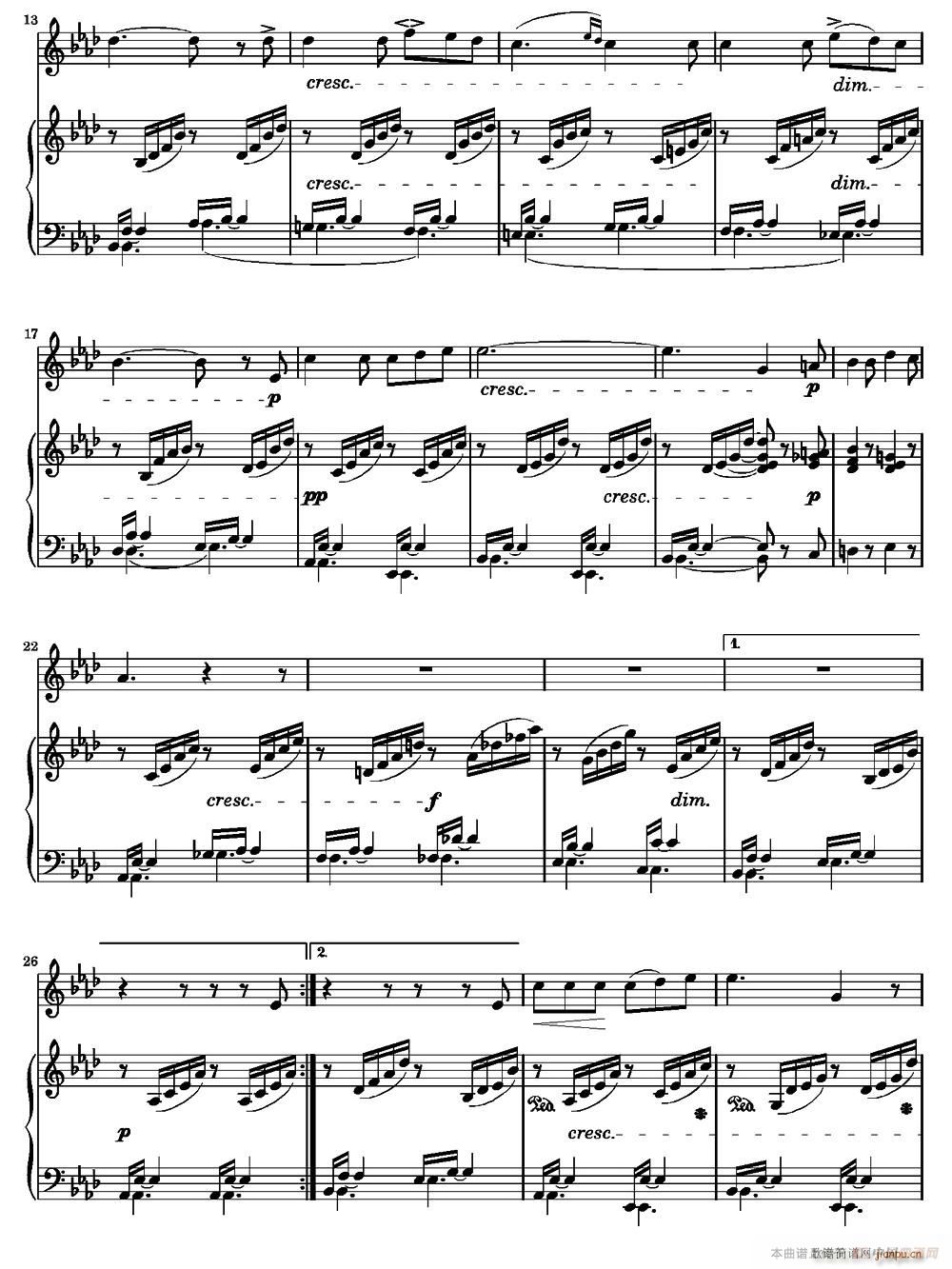 On Wings of Song（Op 34 No 2）2