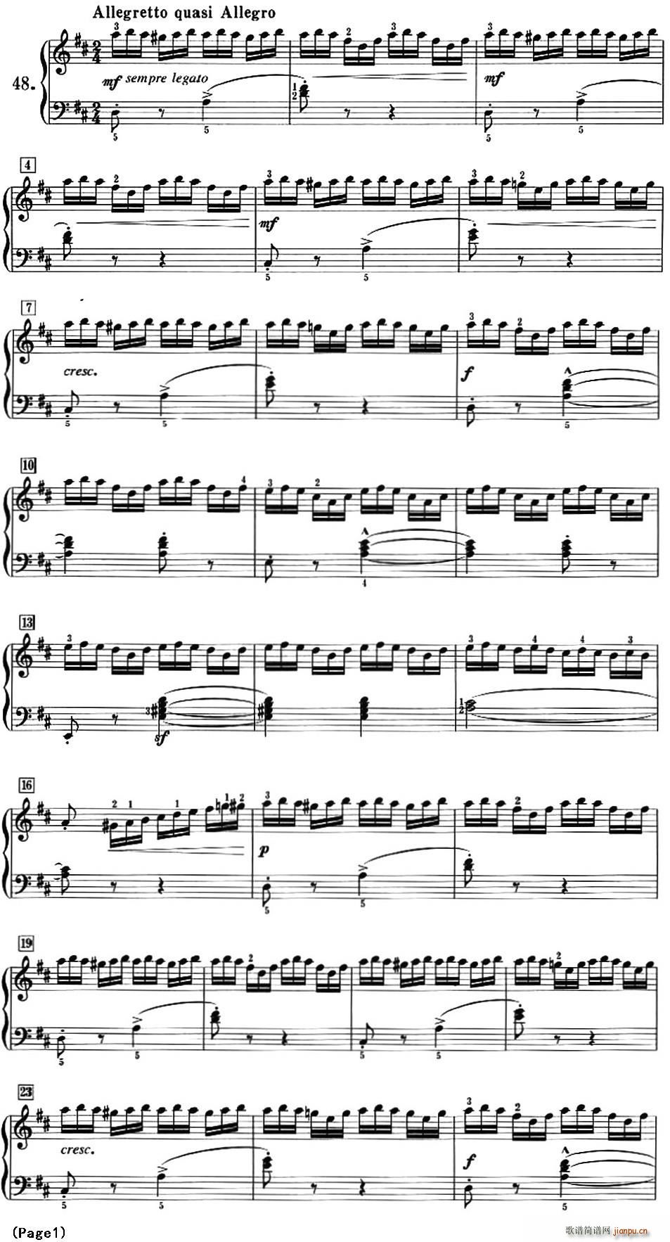 50首莱蒙钢琴练习曲 作品37(NO 48)1
