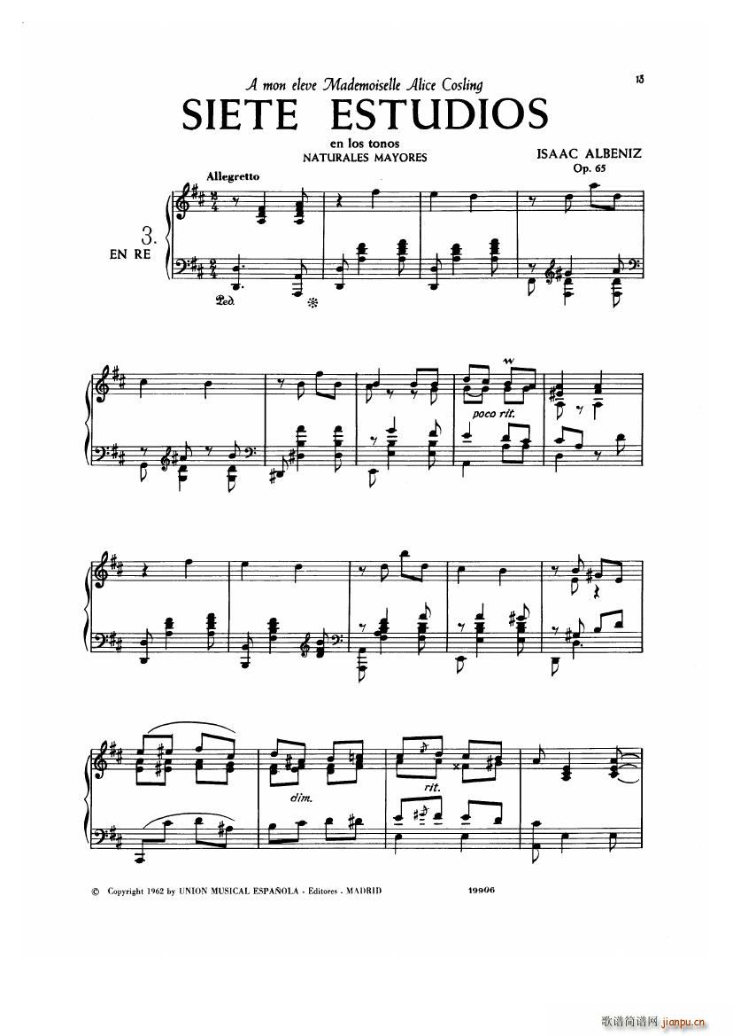 Albeniz op 65 Etudes no 1 713