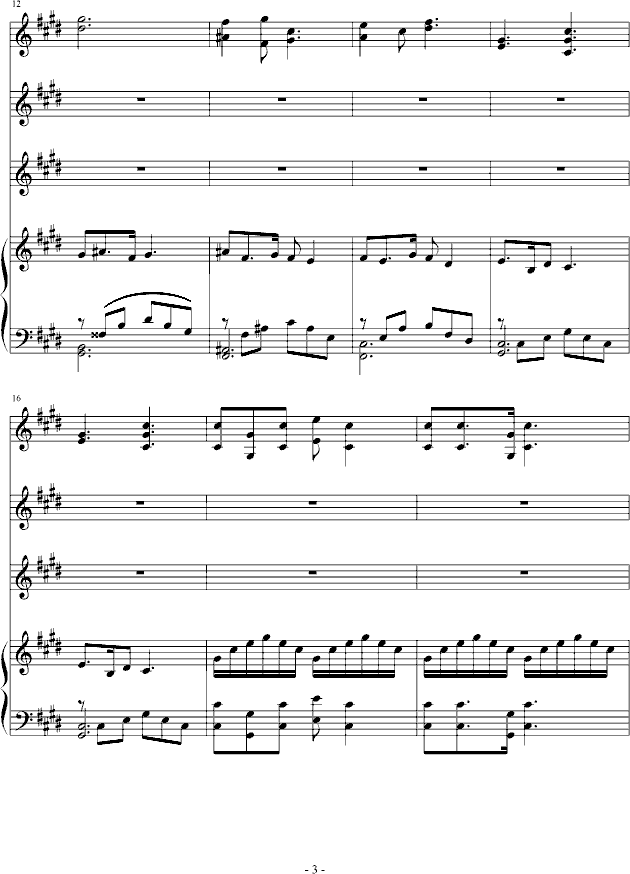 难忘的记忆-钢琴谱(钢琴曲)-音乐作坊3