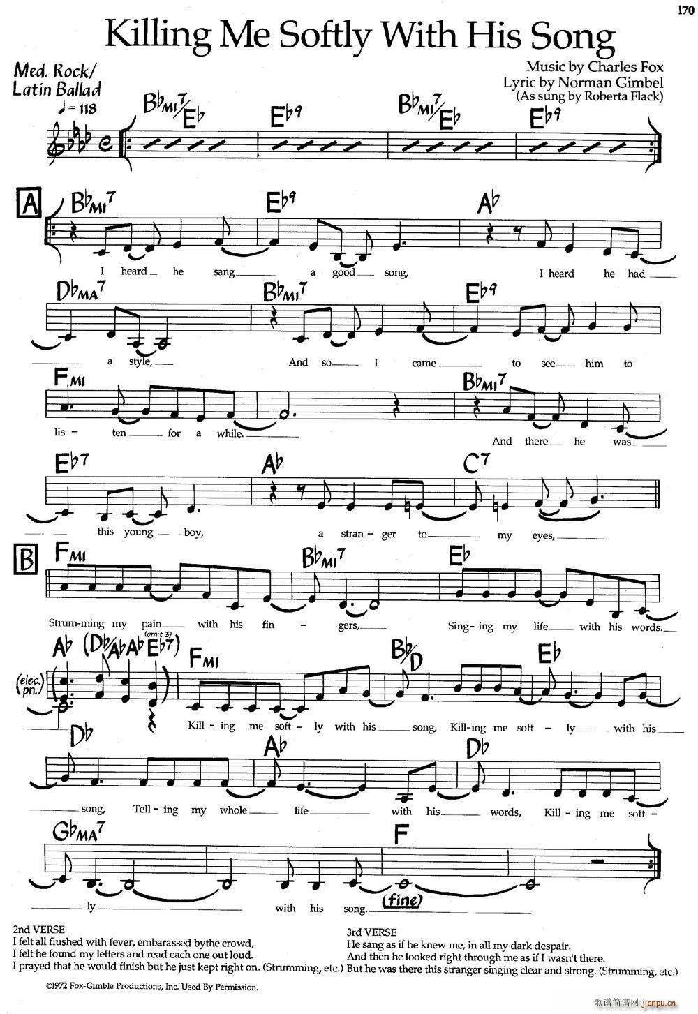 Killing Me Softly With His Song（爵士钢琴曲）1