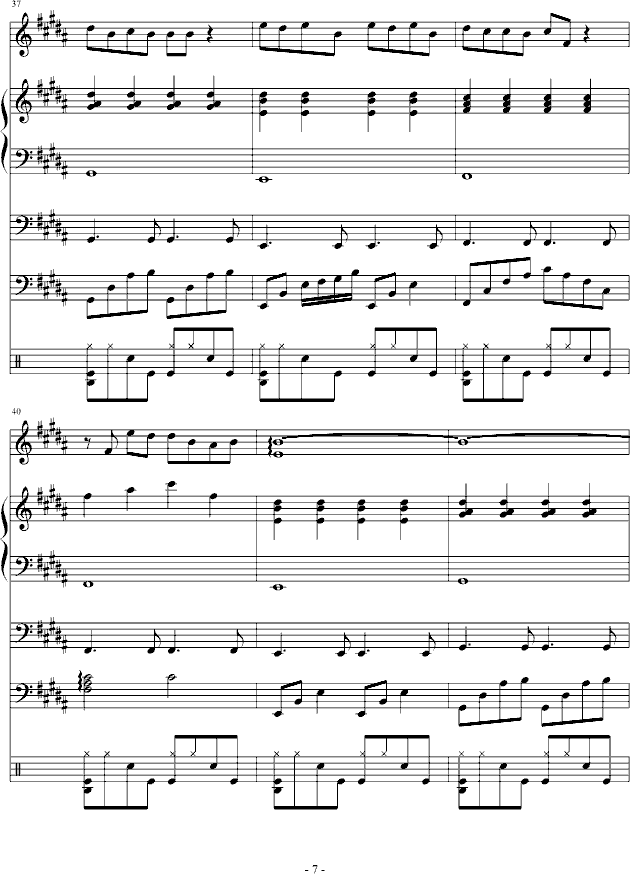 当吉他响起的时候-钢琴谱(钢琴曲)-血腥残阳7