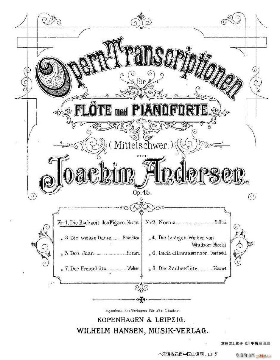 Opern-Transcriptionen Op 45-1（长笛 钢琴伴奏） 长笛谱1