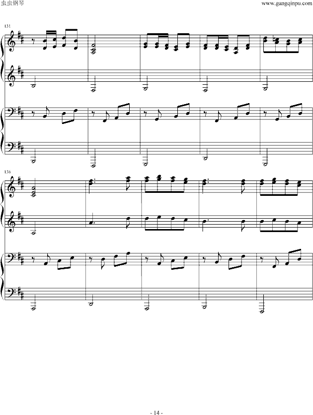 卡农四手联弹-Charm改编版-钢琴谱(钢琴曲)-帕赫贝尔-Pachelbel14