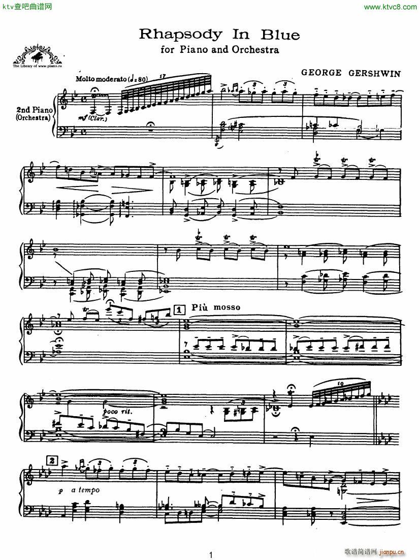 Rhapsody in Blue in Bb major Duet1