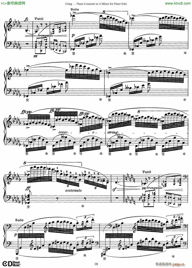 Piano Concerto in A minor Op 16 1868 rev 1907 piano solo arr18