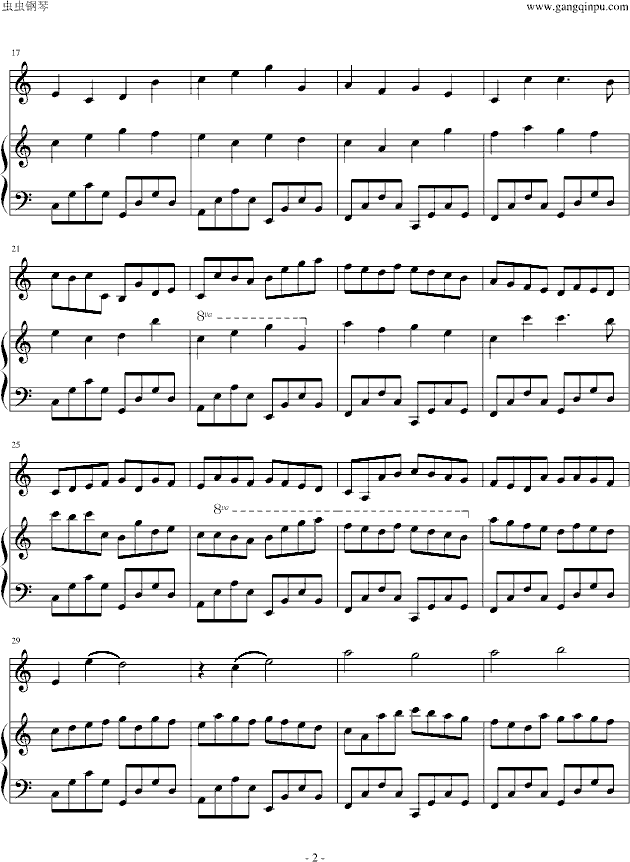 卡农小提琴+钢琴版（动画《金色琴弦》）-钢琴谱(钢琴曲)-帕赫贝尔-Pachelbel2