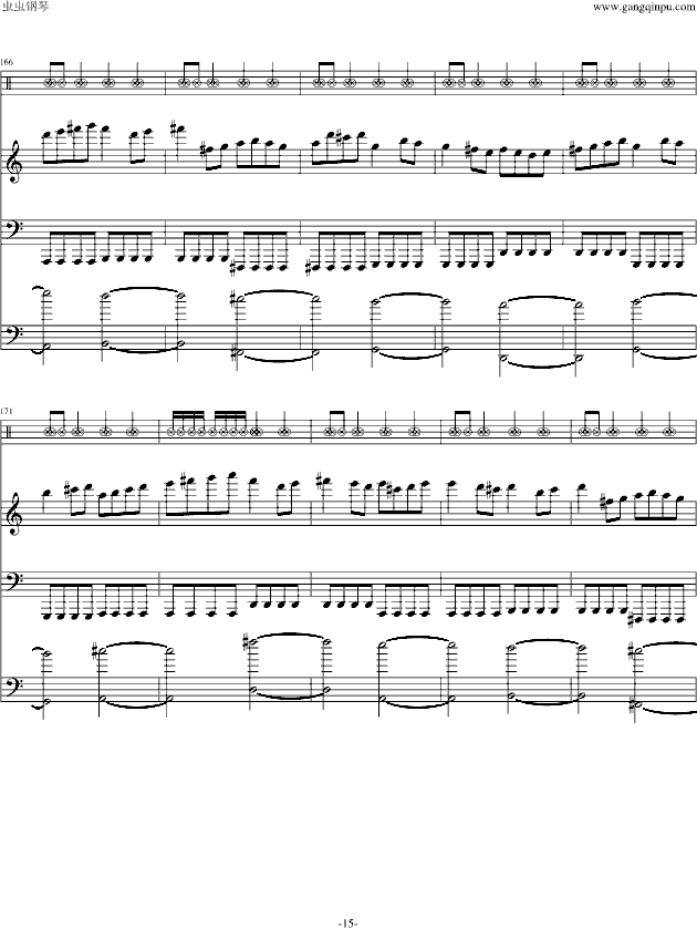 [修正]摇滚版卡农-钢琴谱(钢琴曲)-帕赫贝尔-Pachelbel15