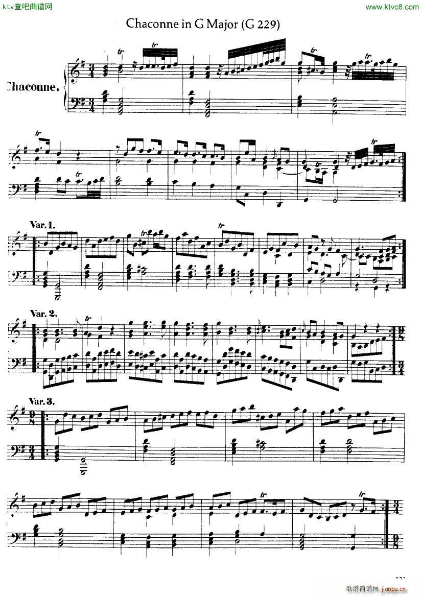 Handel Chaconne in G major G2291