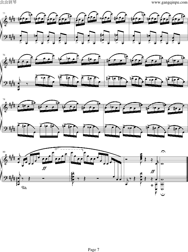肖邦练习曲op10.4-钢琴谱(钢琴曲)-肖邦-chopin7