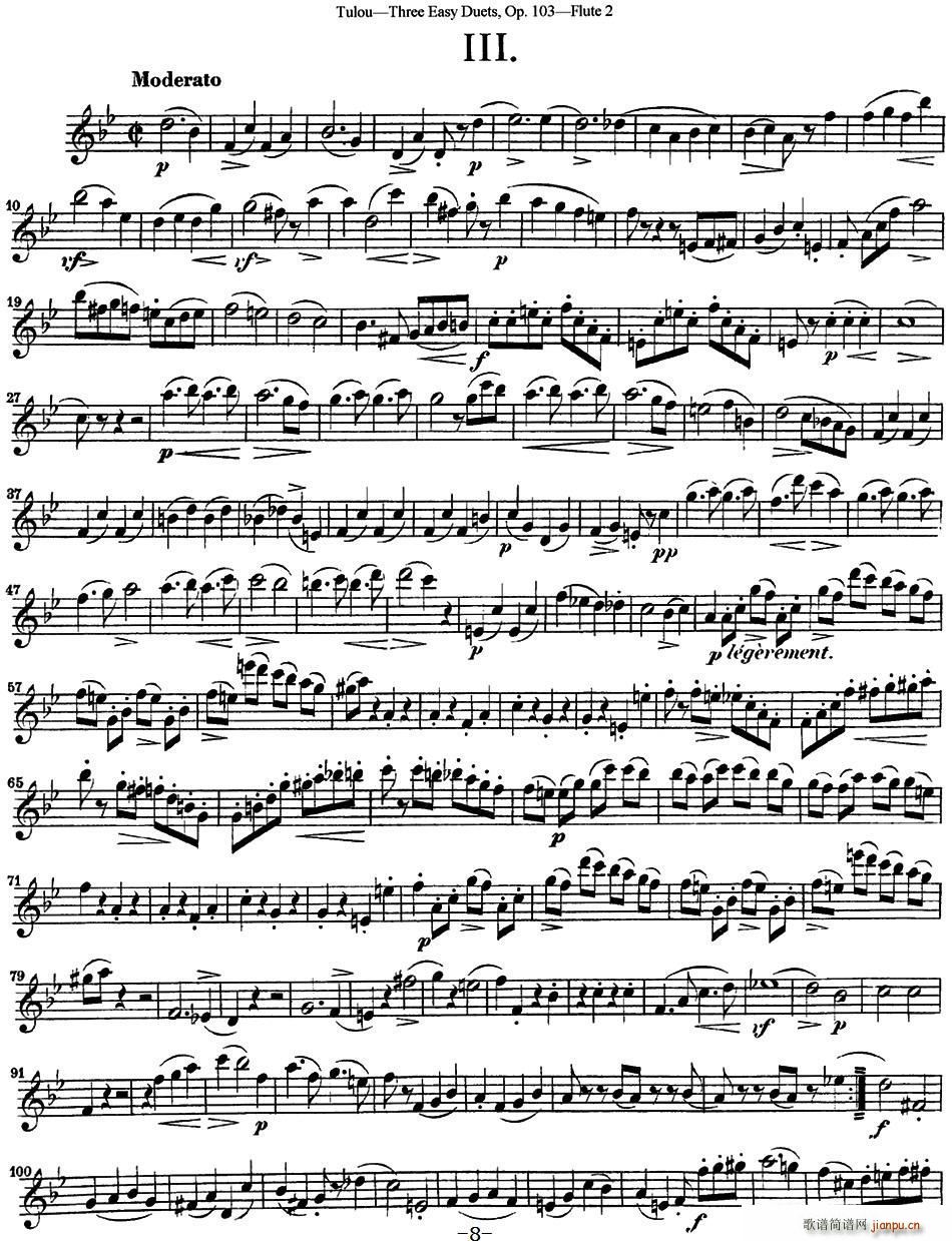 图露三首长笛简易重奏曲Op 103(Flute 2)(NO 3)1