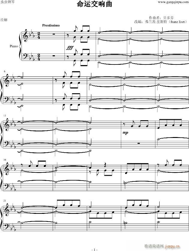 李斯特改编贝多芬 命运 独奏版_贝多芬 beethoven1