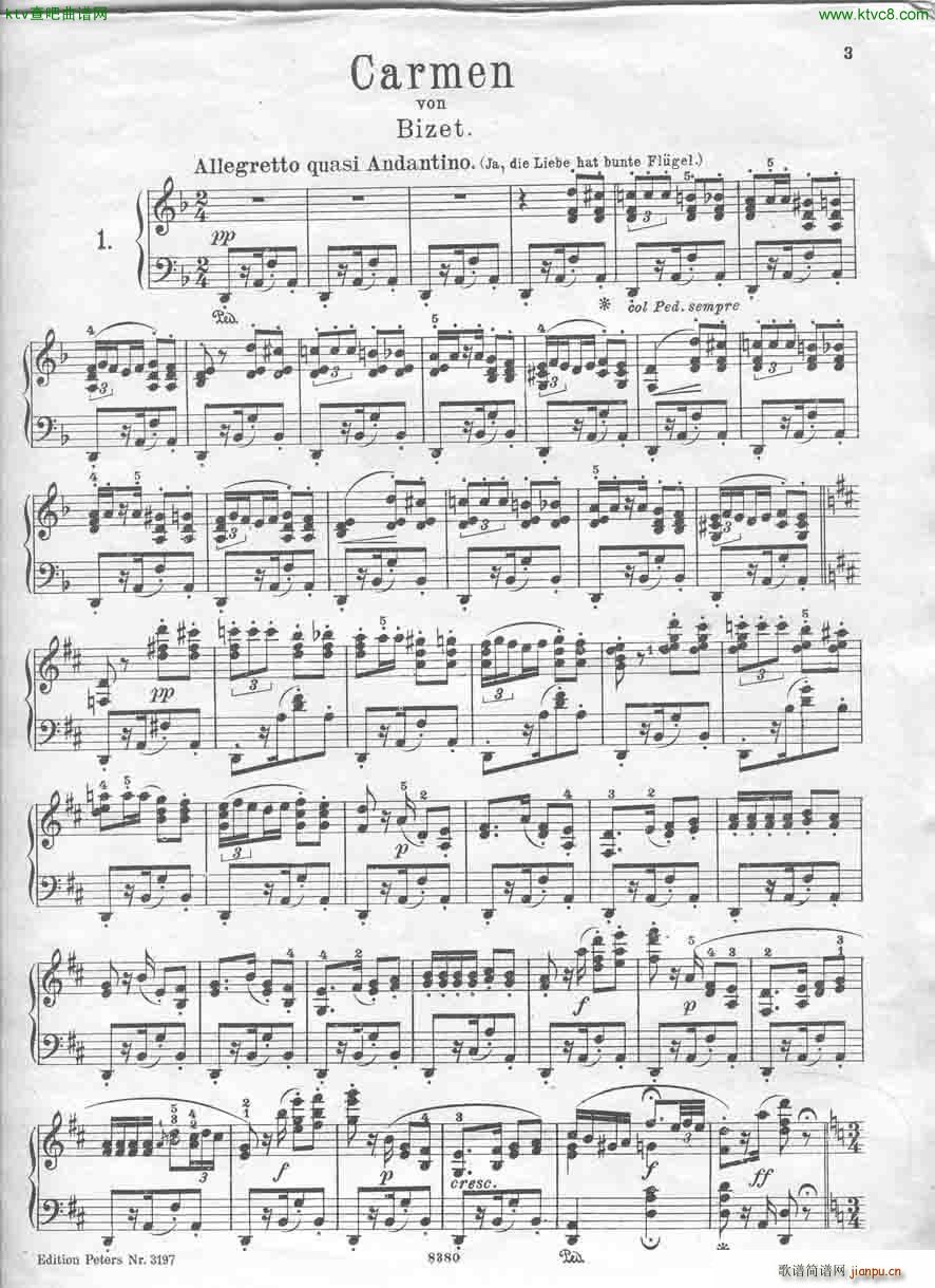 Bizet Carmen themes ed peters1