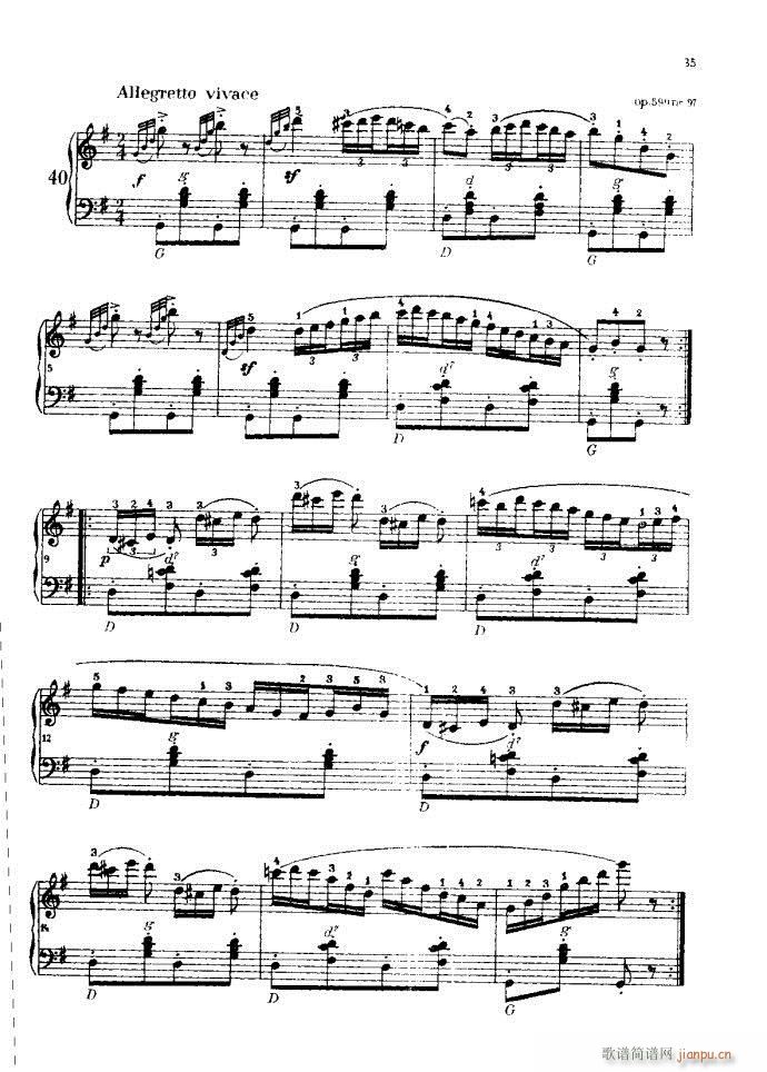 车尔尼手风琴练习曲集35