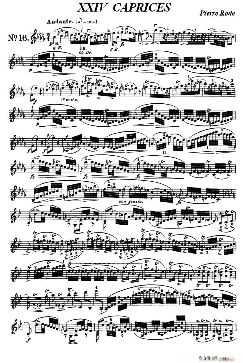 24首小提琴练习曲之161