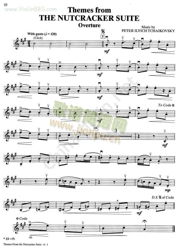 5.THEMES FROM THE NUTCRACKER SUITE OVERTURE 小提琴1