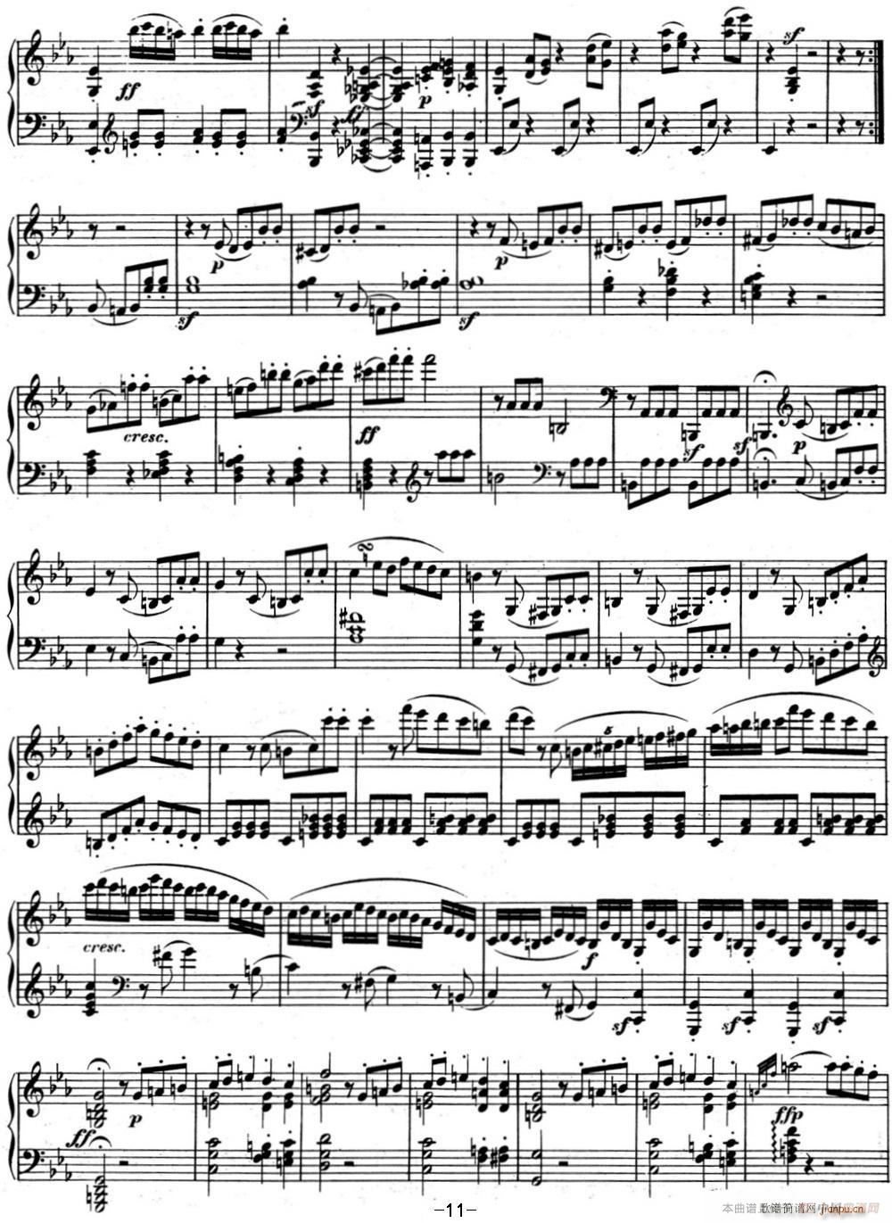 贝多芬钢琴奏鸣曲05 c小调 op 10 No 1 C minor311