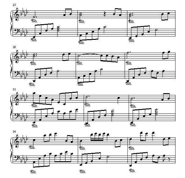 童年-钢琴谱(钢琴曲)-班得瑞-Bandari3