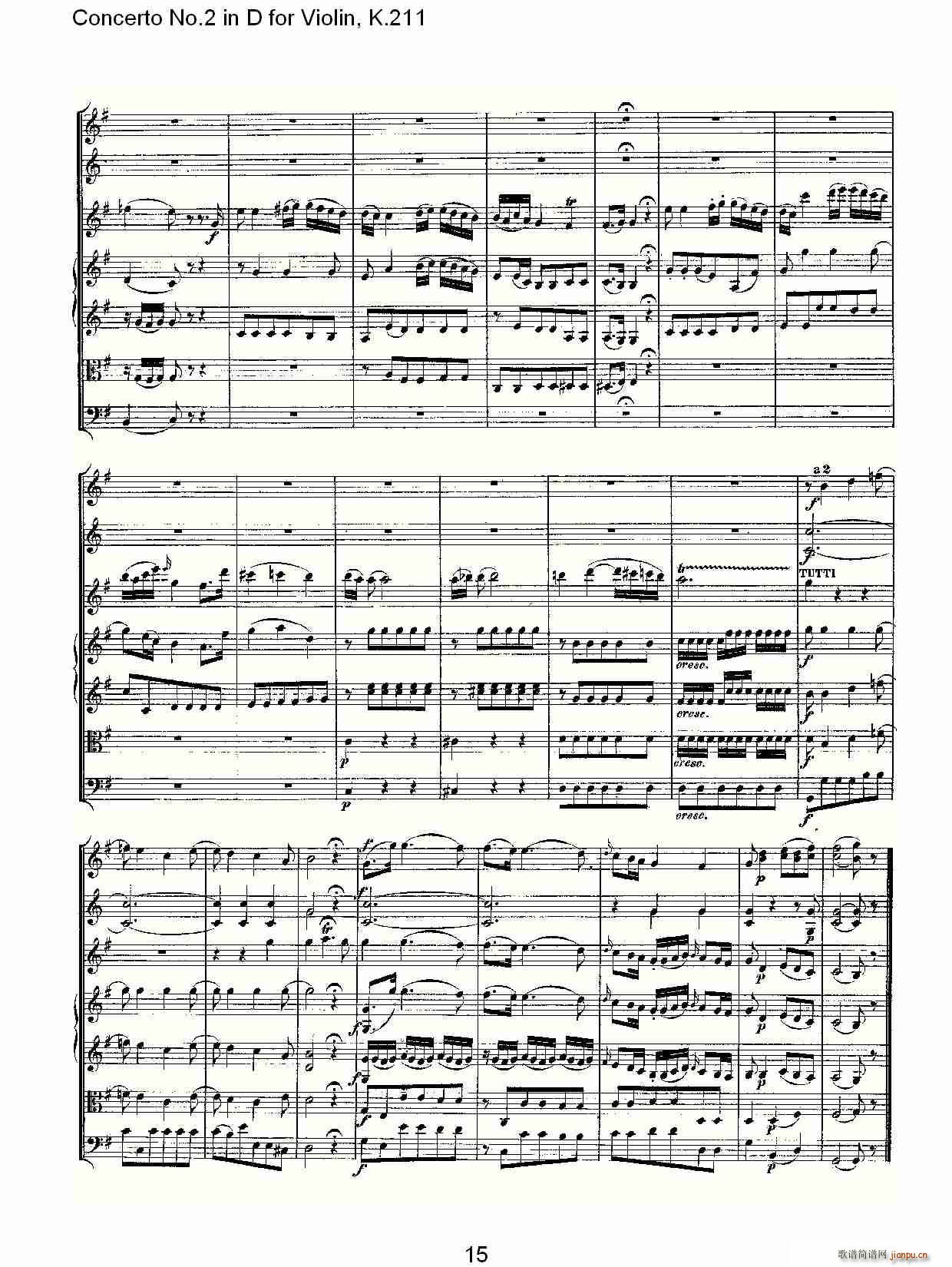 Concerto No.2 in D for Violin, K.211(D调小提琴第二协奏曲, )_沃尔夫冈・阿马多伊斯・莫扎特15