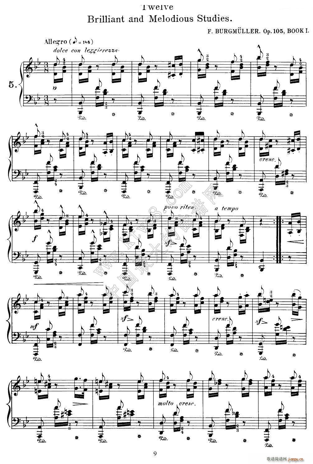 Burgmuller - 12 Brillian and Melodious Studies（5）1