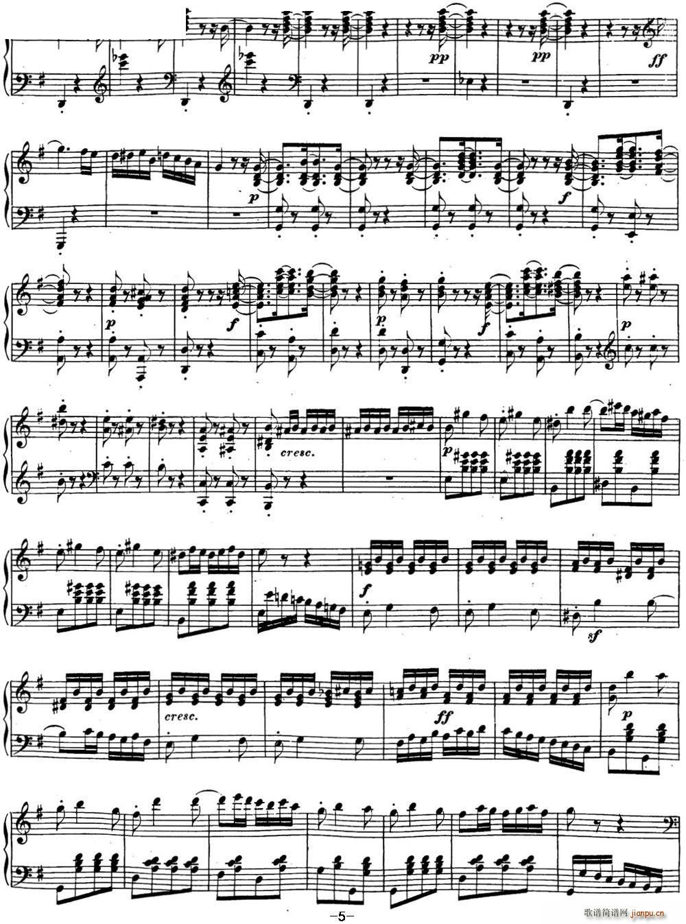 贝多芬钢琴奏鸣曲16 G大调 Op 31 No 1 G major5