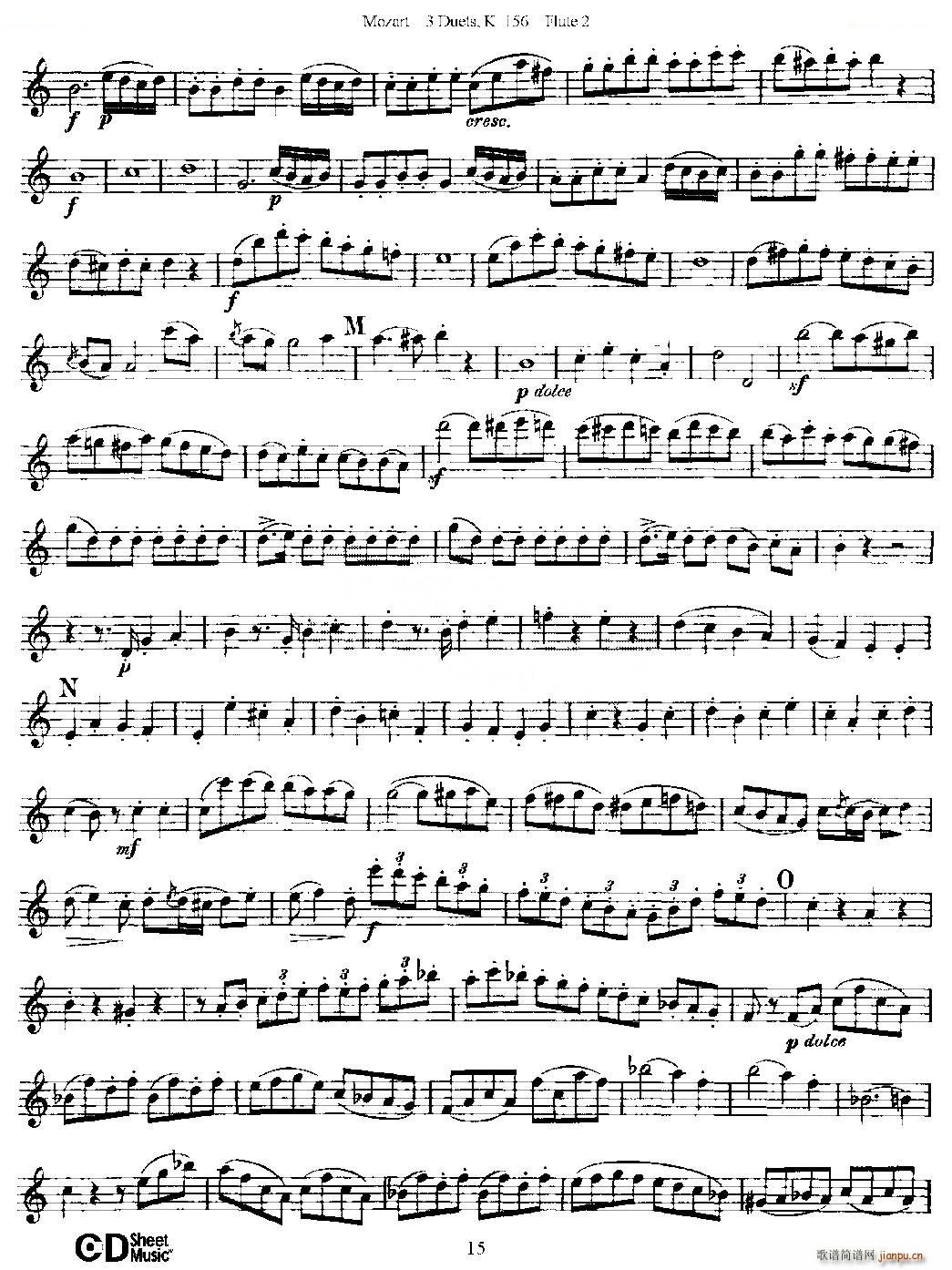 3 Duets K 156 之第二长笛（二重奏三首 K156号） 铜管15